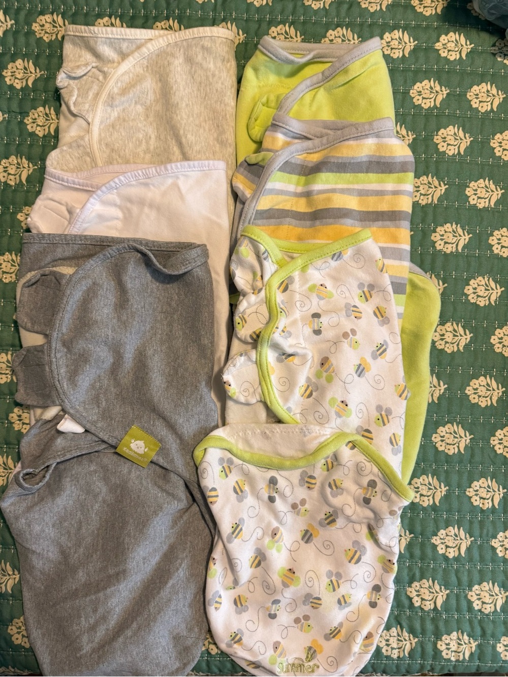 Neutral keababy swaddle and Lime summer Swaddle newborn Set